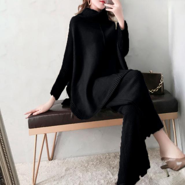 セットアップ ニットセーター 秋冬 レディース ワイドパンツ ニット